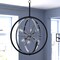 Vaxcel Estelle 26.75-in Polished Nickel and Black Mid Century Modern 6 Light Globe Sputnik Hanging Ceiling Pendant Chandelier P0342 - alternate 2